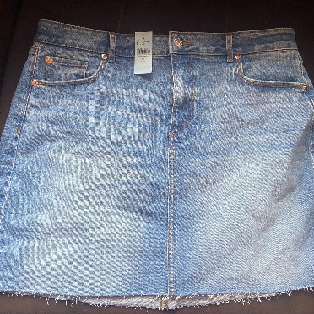 LOFT Light Blue Denim Mini Skirt
